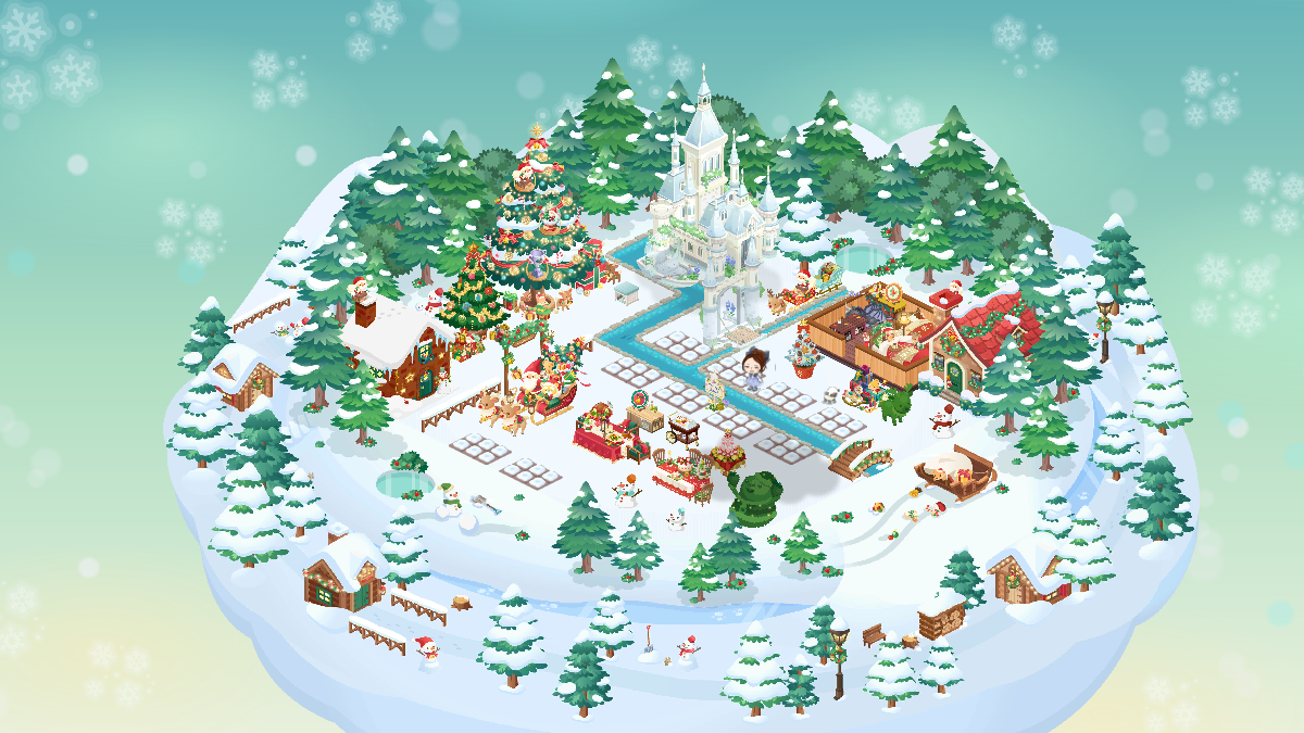 ピグライフ（スマホゲーム）2020年12月以前のクリスマスイベントのアイテムを使ったお庭